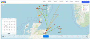 Shipping route map